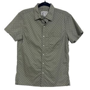 AMERICAN EAGLE Mens Short Sleeve Button Down Patterned Shirt Gray NWOT Small